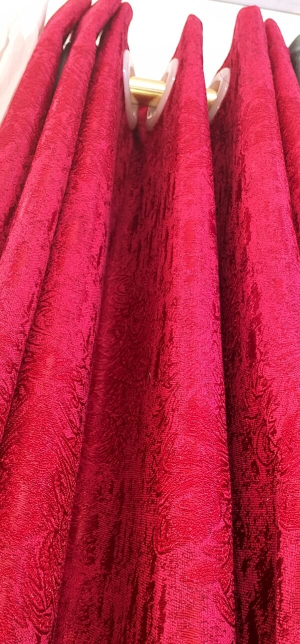 Red flowered Medium Curtains